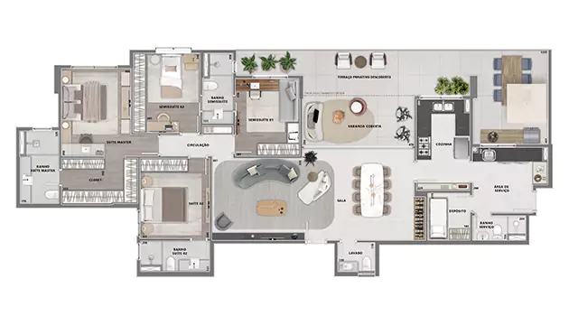 Apartamento Garden - Final 02 - 186,38 m²