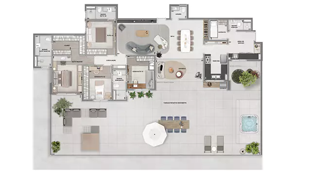 Apartamento Garden - Final 04 - 308,04 m²